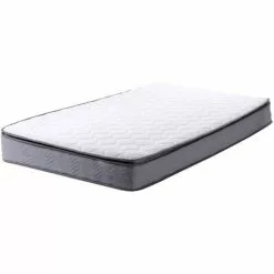BELIANI Matelas En Tissu Blanc 90x200 - Blanc