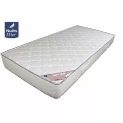 NUITS D'OR Matelas 90x200 Hauteur 18 Cm Mousse Haute Résilence HR 30 Kg/m3 - Soutien Ferme Longue Durée + Protège Matelas OFFERT Doux 90 200
