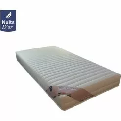 NUITS D'OR Matelas 80x200 Pour Sommiers Articulés Mousse HR 35 Kg/m3 - 18 Cm Soutien Trés Ferme 80 X 200 Up + Oreiller à Mémoire De Forme Valeur 89 Û