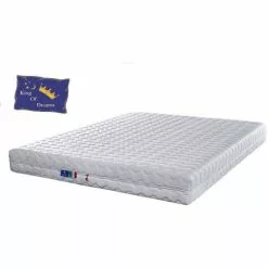KING OF DREAMS Matelas 20cm 90x200 Souple Pour Sommier Articulé - Indéformable - Déhoussable + Protège Matelas + Oreiller Mémoire OFFERTS 90 200