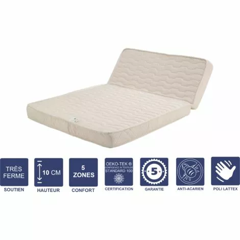 LITERIEJULIEN Matelas Trés Ferme Pour Tous BZ + Alése 160x200 X 10 Cm Avec Mémoire De Forme Sur Face Hiver - Découpe Assise 60 Cm - 5 Zones De Confort - Face été Et Noyau Poli Lattex HR Derniére Génération - Trés Respirant 1 LITERIEJULIEN Matelas Trés Ferme Pour Tous BZ + Alése 160x200 X 10 Cm Avec Mémoire De Forme Sur Face Hiver - Découpe Assise 60 Cm - 5 Zones De Confort - Face été Et Noyau Poli Lattex HR Derniére Génération - Trés Respirant