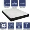 LITERIE JULIEN Matelas Latex 80 Kg/m3 + Aertech+ 35 Kg/m3 90x190 X 20 Cm Ferme + Oreiller Visco + Alése 7 Zones De Confort - Trés Respirant