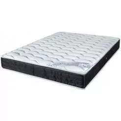 EBAC LITERIE Matelas Robinson 140x190 - Ressorts Ensachés - Hauteur 21 Cm - Indépendance Couchage - Blanc/Ecru/Ivoire
