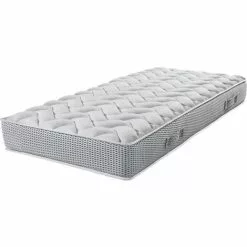 EBAC LITERIE Matelas Maryland 80x200 - Mousse - Hauteur 20 Cm - Soutien 3 Zones Confort - Blanc/Ecru/Ivoire
