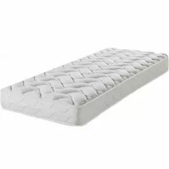 EBAC LITERIE Matelas Melissa 90x190 - Mousse - Hauteur 13 Cm - Soutien 3 Zones Confort - Blanc/Ecru/Ivoire