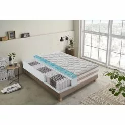 ILOVESLEEP Matelas 80x200 à Ressorts Ensachés - Mémoire De Forme - à 9 Zones Avec Revêtement Amovible Haut 25 Cm Modèle Parigi