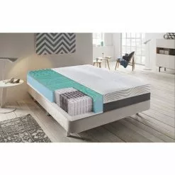 ILOVESLEEP Matelas 80x200 à Ressorts Ensachés - Mémoire De Forme - à 9 Zones Avec Revêtement Amovible Modèle Bacio