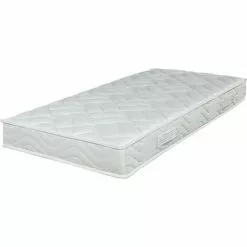 EBAC LITERIE Matelas Morgan 80x190 - Mousse - Hauteur 17 Cm - Soutien 3 Zones Confort - Blanc/Ecru/Ivoire