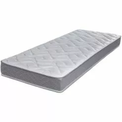 EBAC LITERIE Matelas Wave 80x200 - Mousse - Hauteur 18 Cm - Soutien Morphologique 3 Zones Confort - Blanc/Ecru/Ivoire