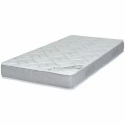 EBAC LITERIE Matelas Listel 90x190 - Latex - Hauteur 20 Cm - Soutien Morphologique 3 Zones Confort - Blanc/Ecru/Ivoire