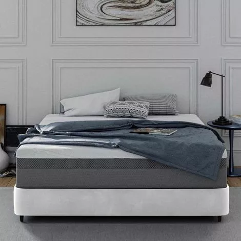 MOBILIER DECO HYBRID - Matelas HYBRID 160 X 200 Cm Avec Ressorts Ensachés Et Mousse Mémoire De Forme épaisseur 26 Cm - Blanc 3 MOBILIER DECO HYBRID - Matelas HYBRID 160 X 200 Cm Avec Ressorts Ensachés Et Mousse Mémoire De Forme épaisseur 26 Cm - Blanc – Image 3