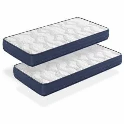 DORMALIT Matelas 90x190 LOT 2 AIR LATEX Epaisseur 18 CM Renforcement Lombaire En Latex Juvenil