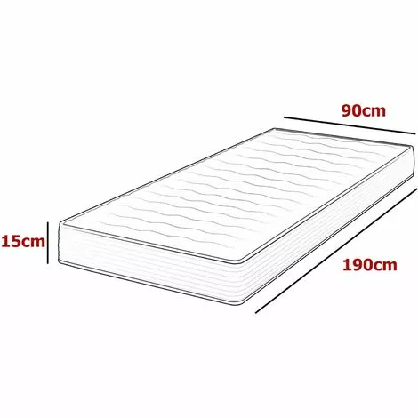 MOBILIER DECO DREAM - Matelas Eco 90x190 15 Cm - Blanc 4 MOBILIER DECO DREAM - Matelas Eco 90x190 15 Cm - Blanc – Image 4