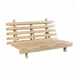 TERRE DE NUIT Structure Futon Bois Naturel 90x200 - Bois Clair