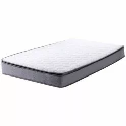 BELIANI Matelas En Tissu Blanc 90x200 - Blanc