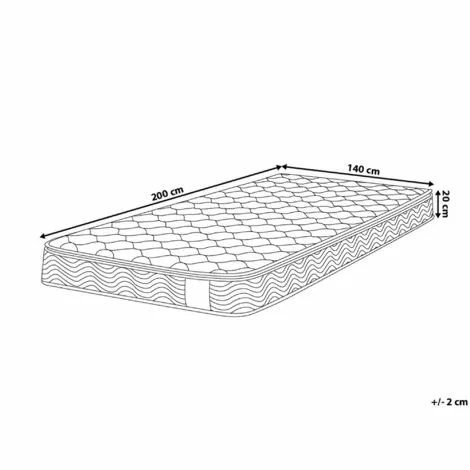 BELIANI Matelas En Tissu Blanc 140x200 - Blanc 3 BELIANI Matelas En Tissu Blanc 140x200 - Blanc – Image 3