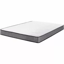 BELIANI Matelas En Tissu Blanc 160x200 - Blanc