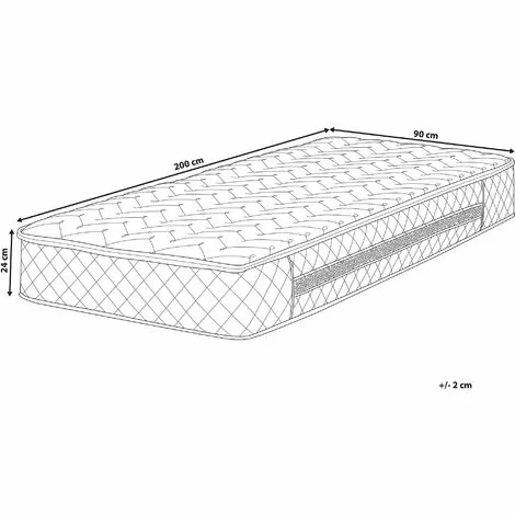 BELIANI Matelas En Mousse Blanc 90x200 - Blanc 3 BELIANI Matelas En Mousse Blanc 90x200 - Blanc – Image 3