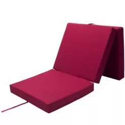 DETEX Matelas Pliant De Voyage Matelas D'appoint Pliable Lit Futon Pouf Pliant Avec Housse 190x70x10 Cm Rouge