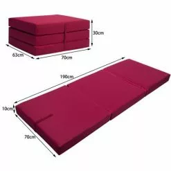 DETEX Matelas Pliant De Voyage Matelas D'appoint Pliable Lit Futon Pouf Pliant Avec Housse 190x70x10 Cm Rouge 8 DETEX Matelas Pliant De Voyage Matelas D'appoint Pliable Lit Futon Pouf Pliant Avec Housse 190x70x10 Cm Rouge -Matelas Boutique 19850003 4