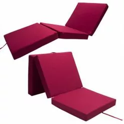 DETEX Matelas Pliant De Voyage Matelas D'appoint Pliable Lit Futon Pouf Pliant Avec Housse 190x70x10 Cm Rouge 9 DETEX Matelas Pliant De Voyage Matelas D'appoint Pliable Lit Futon Pouf Pliant Avec Housse 190x70x10 Cm Rouge -Matelas Boutique 19850003 5