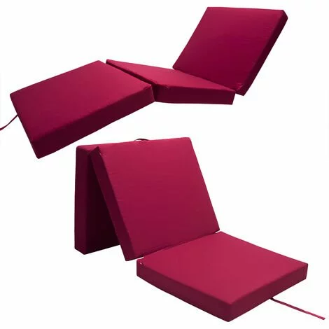 DETEX Matelas Pliant De Voyage Matelas D'appoint Pliable Lit Futon Pouf Pliant Avec Housse 190x70x10 Cm Rouge 5 DETEX Matelas Pliant De Voyage Matelas D'appoint Pliable Lit Futon Pouf Pliant Avec Housse 190x70x10 Cm Rouge – Image 5