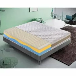 ILOVESLEEP Matelas 80x200 à Mémoire De Forme Ondulée - AMOVIBLE-3 Couches Et 7 Zones Différenciées - Mémoire De 5 Cm - Anatomique - Antibactérien - Anti-acariens - 100% Made In Italy