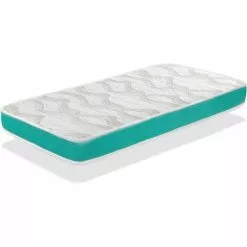 Matelas BEBE MILU VERT 57X117 Epaisseur 11 CM - Noyau En Mousse Perfore Et Respirant -DORMALIT