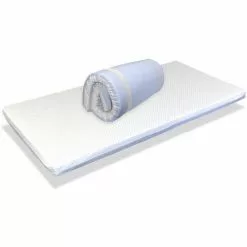 Matelas BEBE Pliant Pour Lit De Voetage MIMO 120X60 BLEU Epaisseur 5 CM - Dehoussable, Lavable, Anti Bacterien, Facile Transporter - DORMALIT - Bleu