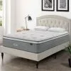 MOBILIER DECO HYBRID NATURE - Matelas Hybride 160 X 200 X 29 Cm Soie Et Ressorts Ensachés - Blanc
