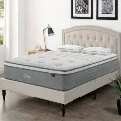 MOBILIER DECO HYBRID NATURE - Matelas Hybride 160 X 200 X 29 Cm Soie Et Ressorts Ensachés - Blanc