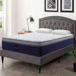 MOBILIER DECO HYBRID CLASSICO - Matelas Hybride 140 X 190 X 31 Cm Mémoire De Forme Et Ressorts Ensachés - Blanc