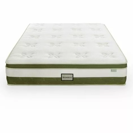 MOBILIER DECO HYBRID BAMBOU - Matelas Hybride 140 X 190 épaisseur 30 Cm Mémoire De Forme Et Ressorts Ensachés - Blanc 3 MOBILIER DECO HYBRID BAMBOU - Matelas Hybride 140 X 190 épaisseur 30 Cm Mémoire De Forme Et Ressorts Ensachés - Blanc – Image 3