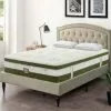 MOBILIER DECO HYBRID BAMBOU - Matelas Hybride 180 X 200 épaisseur 30 Cm Mémoire De Forme Et Ressorts Ensachés - Blanc