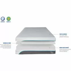 OLYMPE LITERIE | Matelas VITALIOS 160x200 Cm | Mousse à Mémoire De Forme | Soutien Ferme - Blanc -Matelas Boutique 25261146 4