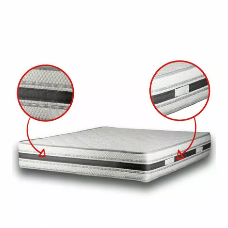 BATFLEX Matelas à Mémoire De Forme + 800 Ressorts 160X200 H25 HYBRID - Mémoire De Forme 50 Kg/m3 + Mousse Ergonomique HD +800 Ressorts Ensachés - 3D Aération -Orthopédique - Hypoallergénique - La Couleur Peut Changer 2 BATFLEX Matelas à Mémoire De Forme + 800 Ressorts 160X200 H25 HYBRID - Mémoire De Forme 50 Kg/m3 + Mousse Ergonomique HD +800 Ressorts Ensachés - 3D Aération -Orthopédique - Hypoallergénique - La Couleur Peut Changer – Image 2