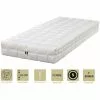 KINGOFDREAMS Matelas Face été Latex Naturel 70 Kg/m3 Face Hiver Mémoire De Forme 60 Kg/m3 + Alèse 80x200 X 22 Cm Ferme - Déhoussable Housse Lavable - 7 Zones De Confort