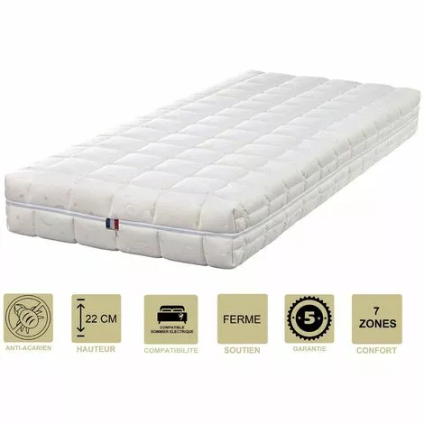 KINGOFDREAMS Matelas Face été Latex Naturel 70 Kg/m3 Face Hiver Mémoire De Forme 60 Kg/m3 90x200 X 22 Cm Ferme + Oreiller Visco - Spécial Sommier Electrique - Déhoussable Housse Lavable - 7 Zones De Confort 1 KINGOFDREAMS Matelas Face été Latex Naturel 70 Kg/m3 Face Hiver Mémoire De Forme 60 Kg/m3 90x200 X 22 Cm Ferme + Oreiller Visco - Spécial Sommier Electrique - Déhoussable Housse Lavable - 7 Zones De Confort