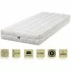 KINGOFDREAMS Matelas Face été Latex Naturel 70 Kg/m3 Face Hiver Mémoire De Forme 60 Kg/m3 90x190 X 22 Cm Ferme + Oreiller Visco + Alèse - Spécial Sommier Electrique - Déhoussable Housse Lavable - 7 Zones De Confort