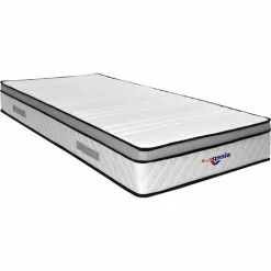 KINGOFDREAMS Matelas Marie A Ressorts + 3 Cm Latex Naturel à 70 % En 75 Kg/m3 + Alese 90x190 Hauteur +/- 25 Cm - Accueil Moelleux - Soutien Equilibre - 5 Zones De Confort - Hypoallergenique