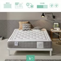 DREAMING KAMAHAUS Matelas à Ressorts Ensachés VISCOSPRING PLATINE | 7 Zones | à Mémoire De Forme Hauteur: ±18 Cm 90x190 Cm -Matelas Boutique 28908209 4