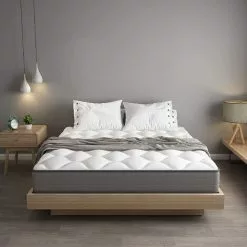 Matelas DEWINNER 90x190cm,Ressorts Ensachés+Mousse Mémoire,Epaisseur 20cm - Blanc