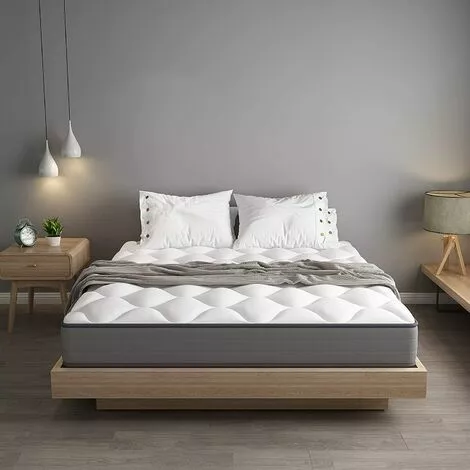 Matelas DEWINNER 90x190cm,Ressorts Ensachés+Mousse Mémoire,Epaisseur 20cm - Blanc 1 Matelas DEWINNER 90x190cm,Ressorts Ensachés+Mousse Mémoire,Epaisseur 20cm - Blanc