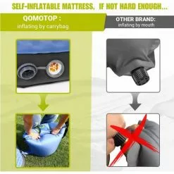 QOMOTOP Matelas De Camping Autogonflant Ultra épais, Matelas De Sol Ultra Confortable Pour Dormir Sur Le Côté, 4 Pouces D'épaisseur, 80" × 52" (double), Lit D'invité Portable Au Sol Enroulable, Bleu - Blue 9 QOMOTOP Matelas De Camping Autogonflant Ultra épais, Matelas De Sol Ultra Confortable Pour Dormir Sur Le Côté, 4 Pouces D'épaisseur, 80" × 52" (double), Lit D'invité Portable Au Sol Enroulable, Bleu - Blue -Matelas Boutique 35833254 5
