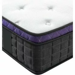 KINGOFDREAMS Matelas Brandi A Ressorts + 3 Cm Latex Naturel à 70 % En 75 Kg/m3 + Alese 70x190 Hauteur +/- 25 Cm - Accueil Moelleux - Soutien Equilibre + Oreiller Visco - 5 Zones De Confort - Hypoallergenique