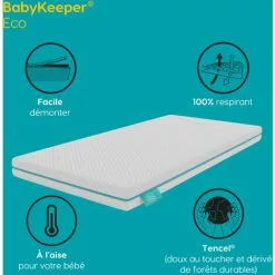 IMPERIAL RELAX BabyKeeper® | Matelas Bébé Pour Berceau Eco | Noyau Anti-noyade ECA | Housse 3D Respirante | Empêche La Plagiocéphalie 57x117 Cm -Matelas Boutique 37998143 4