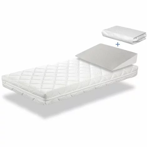 DORMALIT Pack Matelas Caramel 57x117 Cm H 11cm + Plan Incline 15 + Protege Matelas 57x117 Cm. Dehoussable Et Lavable.Noyau En Mousse Perforee 1 DORMALIT Pack Matelas Caramel 57x117 Cm H 11cm + Plan Incline 15 + Protege Matelas 57x117 Cm. Dehoussable Et Lavable.Noyau En Mousse Perforee