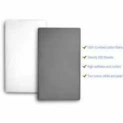 DORMALIT Drap Housse 100% Coton 70x160, Lot 2 Drap Blanc Et Gris, Matelas Lit Enfant 7 DORMALIT Drap Housse 100% Coton 70x160, Lot 2 Drap Blanc Et Gris, Matelas Lit Enfant -Matelas Boutique 46191719 4