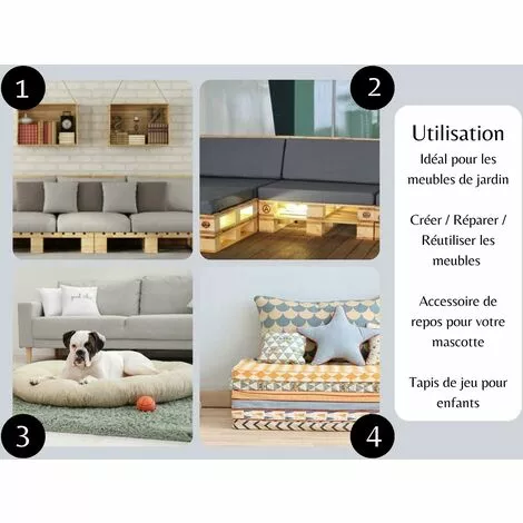 DORMALIT Mousse D Ameublement 80x120x10 Cm - Densite HR 23 Kg - Ideal Pour La Fabrication De Meubles 3 DORMALIT Mousse D Ameublement 80x120x10 Cm - Densite HR 23 Kg - Ideal Pour La Fabrication De Meubles – Image 3