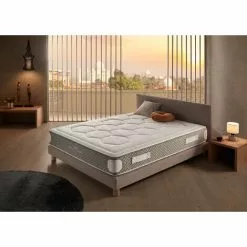 SIMPUR Matelas Royal Madeira 90 X 190 - Équilibre Entre Fermeté Et Douceur - Ressorts Ensachés Healthy Spring & Mémoire De Forme HR - 25cm D'Epaisseur - Absorbe Efficacement Le Son Et Les Vibrations.